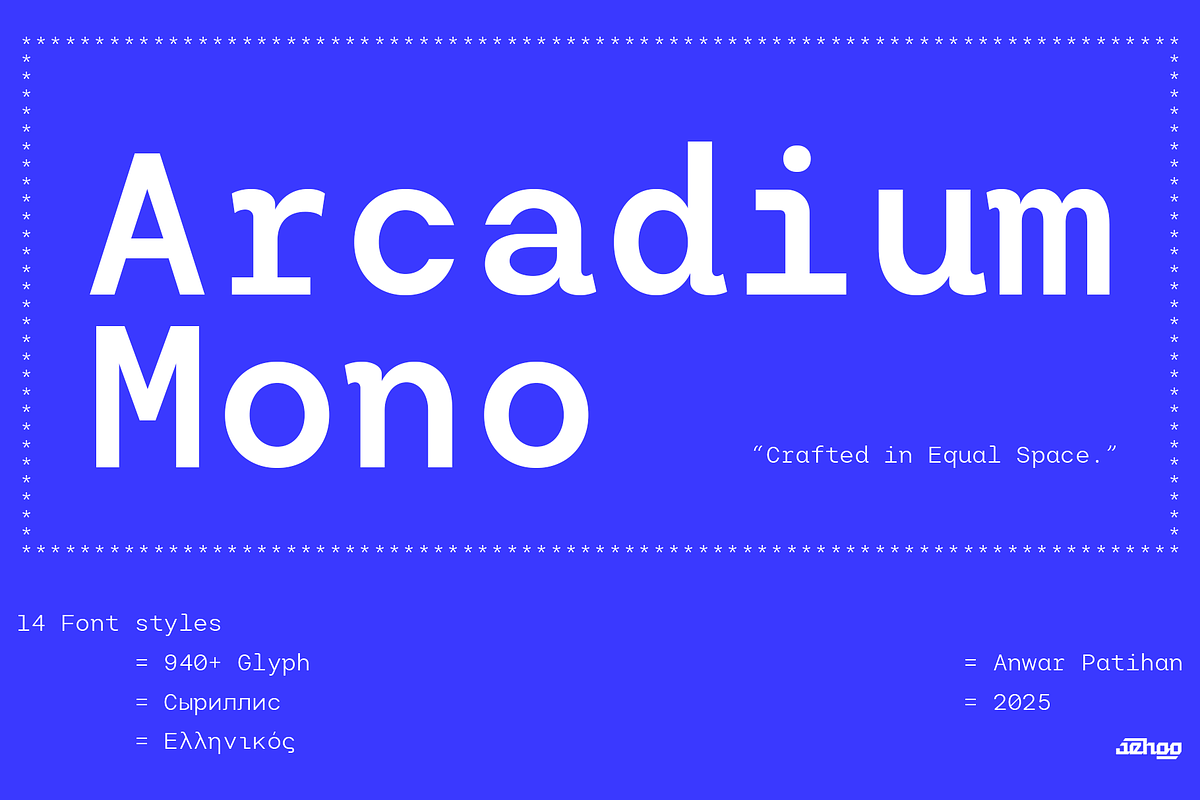 Arcadium Mono - Precision Family, a Sans Serif Font by Jehoo Creative (Photo 1 of 12)