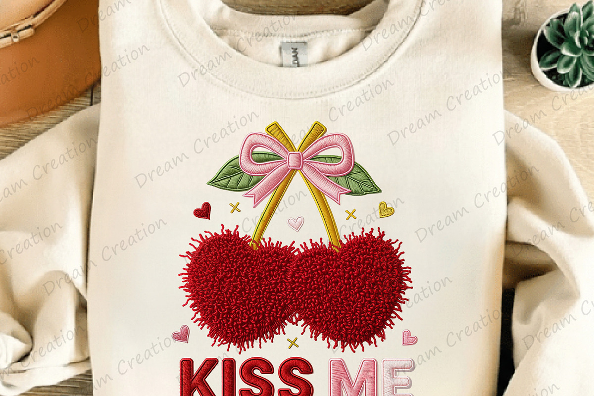 Kiss Me Embroidery PNG, an Illustration by Dream Creation (Photo 2 of 5)
