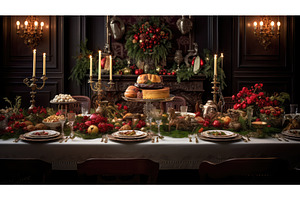 gathering holiday feast ai generated, a Food & Drink Photo by pikepicture