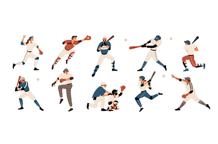 Baseball player characters. American, a Sport Illustration by Vectorbuum