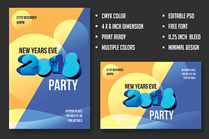2018 New Years Minimal Party Flyer