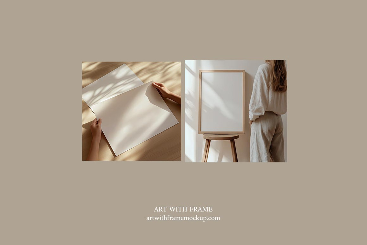 10 Frame Mockup with person 3, a Merchandise Mockup by ArtwithFrame (Photo 13 of 14)
