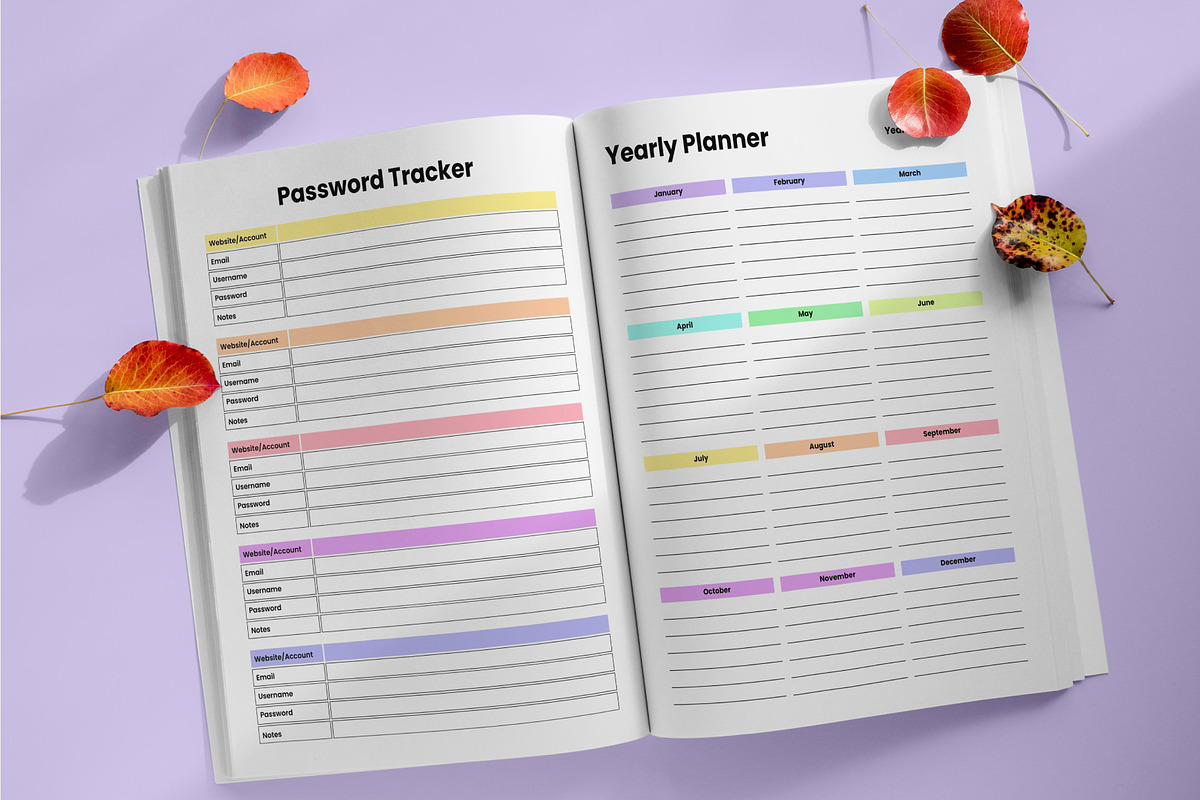 Rainbow Undated Planner (Full Year), a Stationery Template by Mustafiz (Photo 4 of 10)