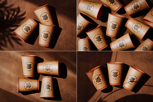 Craft Paper Coffee Cup Mockups, a Cups & Container Mockup by Xtrahive