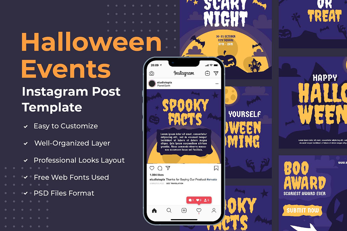 Halloween Events Instagram Template, a Social Media Template by edukka
