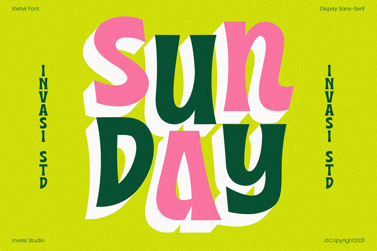 Kletvk - Curved Display Retro, a Sans Serif Font by Invasi Studio (Photo 3 of 10)