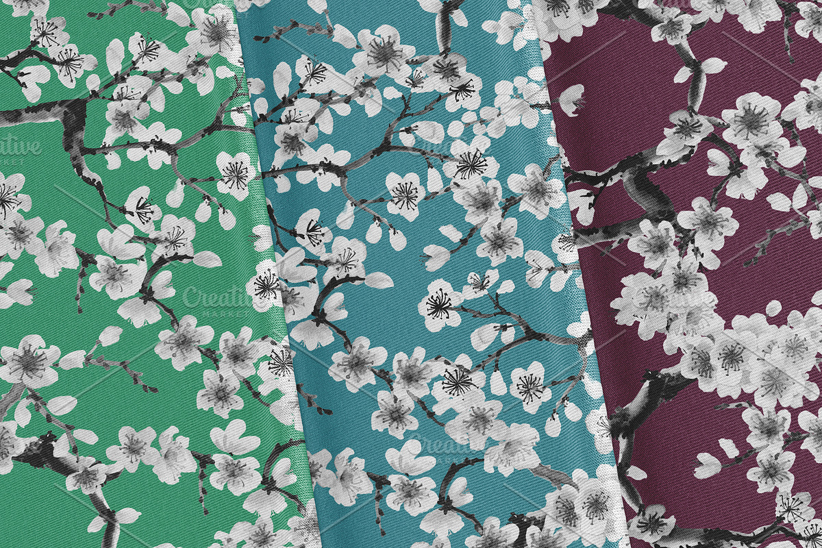 Cherry Blossom (Seamless Patterns), a Pattern Graphic by Sveta Aho (Photo 4 of 5)