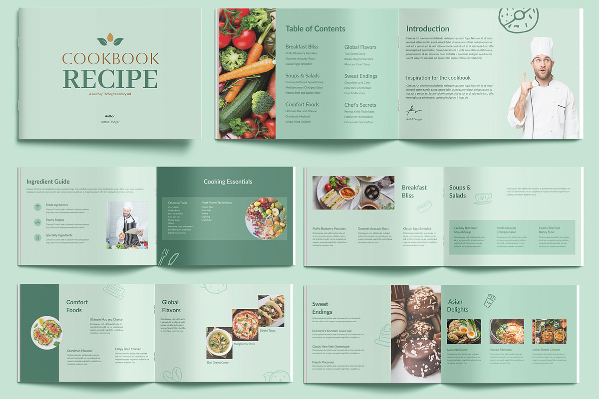 Professional Cookbook Recipe Layout, a Brochure Template by MightyDesign (Photo 1 of 9)