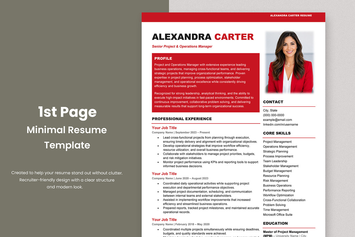 Professional Resume Template, a Resume Template by Anjum Ilyas (Photo 2 of 6)