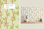 Watercolor Branches Pattern, a Pattern Graphic by Gribanessa (Thumbnail 2 of 4)