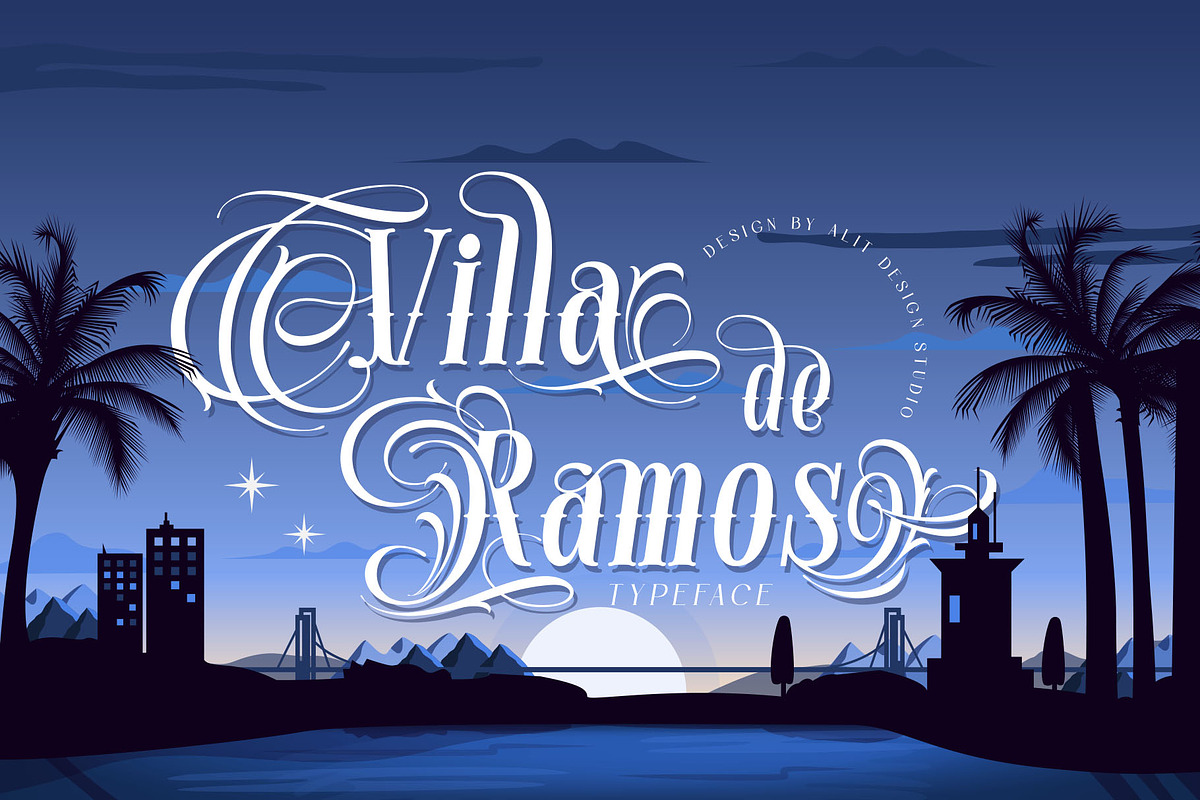 Villa de Ramos Typeface, a Script Font by alit design (Photo 1 of 19)