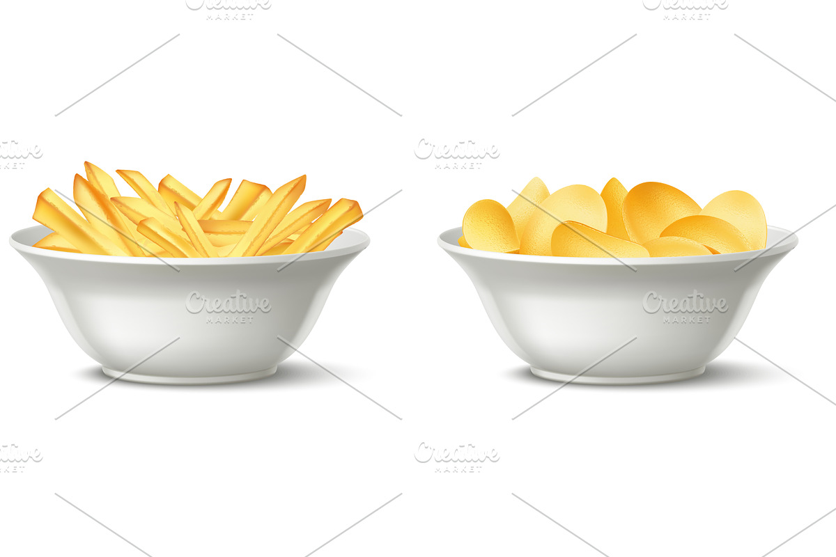 Realistic white ceramic plate with, a Food Illustration by Vectorbuum