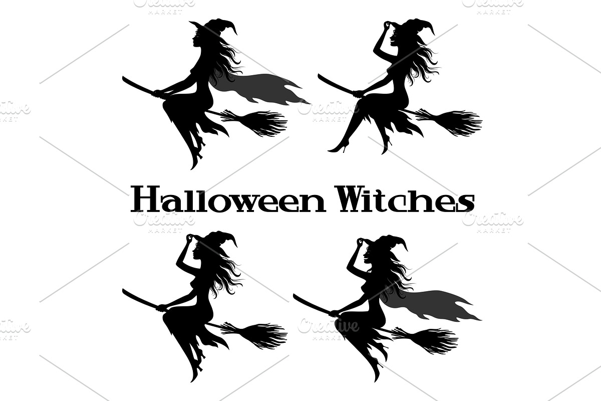 Witch Flying on Broom, a Person Illustration by Ok-sana
