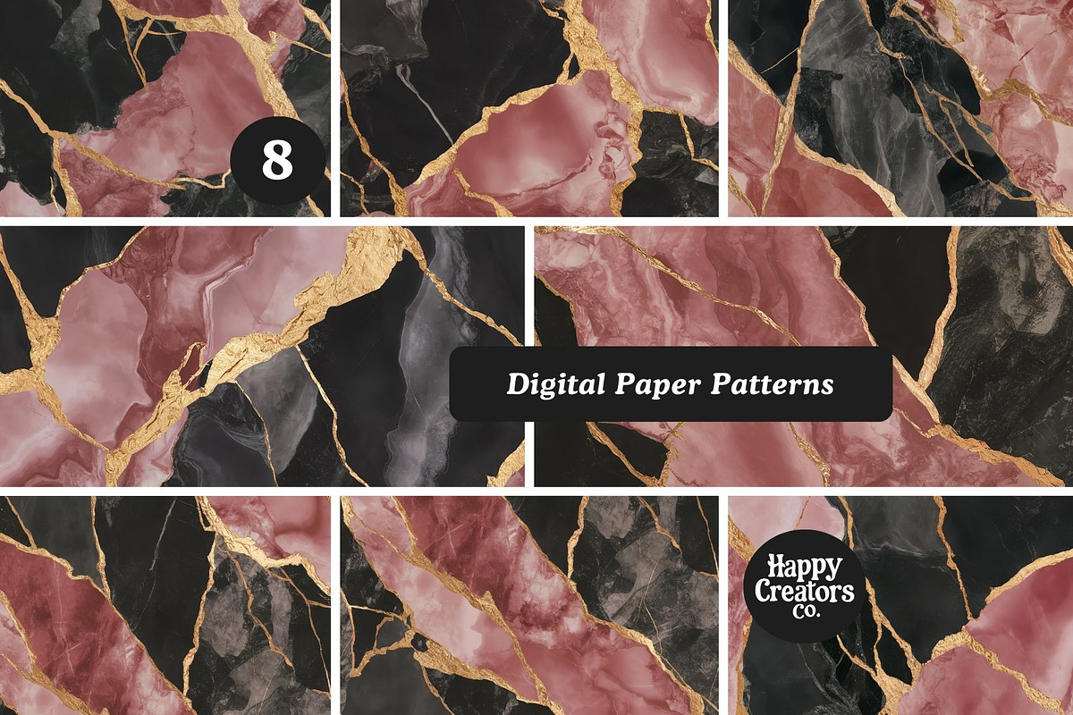 Black Marble Texture Patterns #2, a Texture Graphic by Happy Creators Co. (Photo 5 of 7)