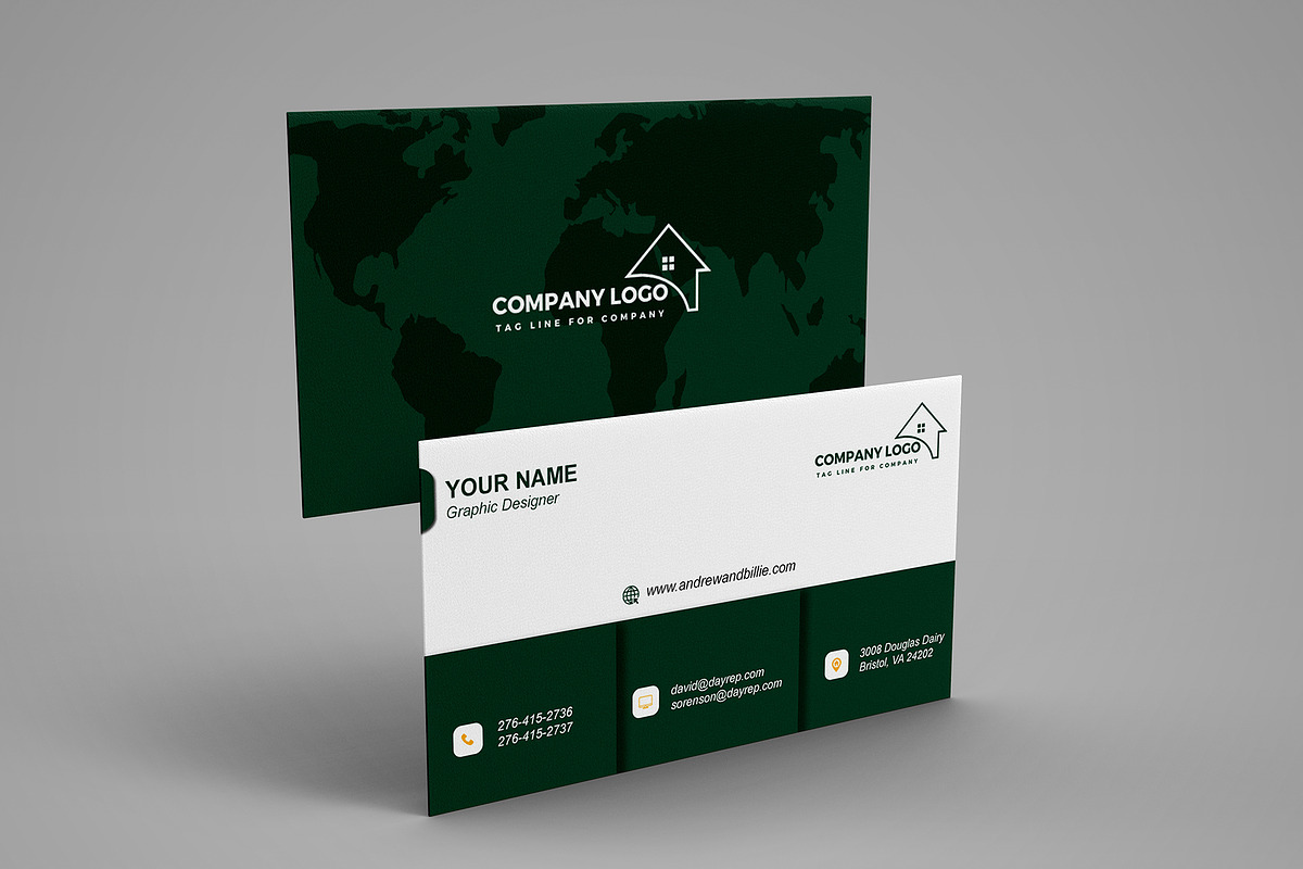 Minimal Estate Broker Card PSD preview 2