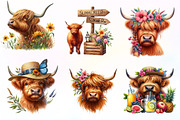 Highland Cow Summer Watercolor, an Illustration by CreationArt (Thumbnail 4 of 9)