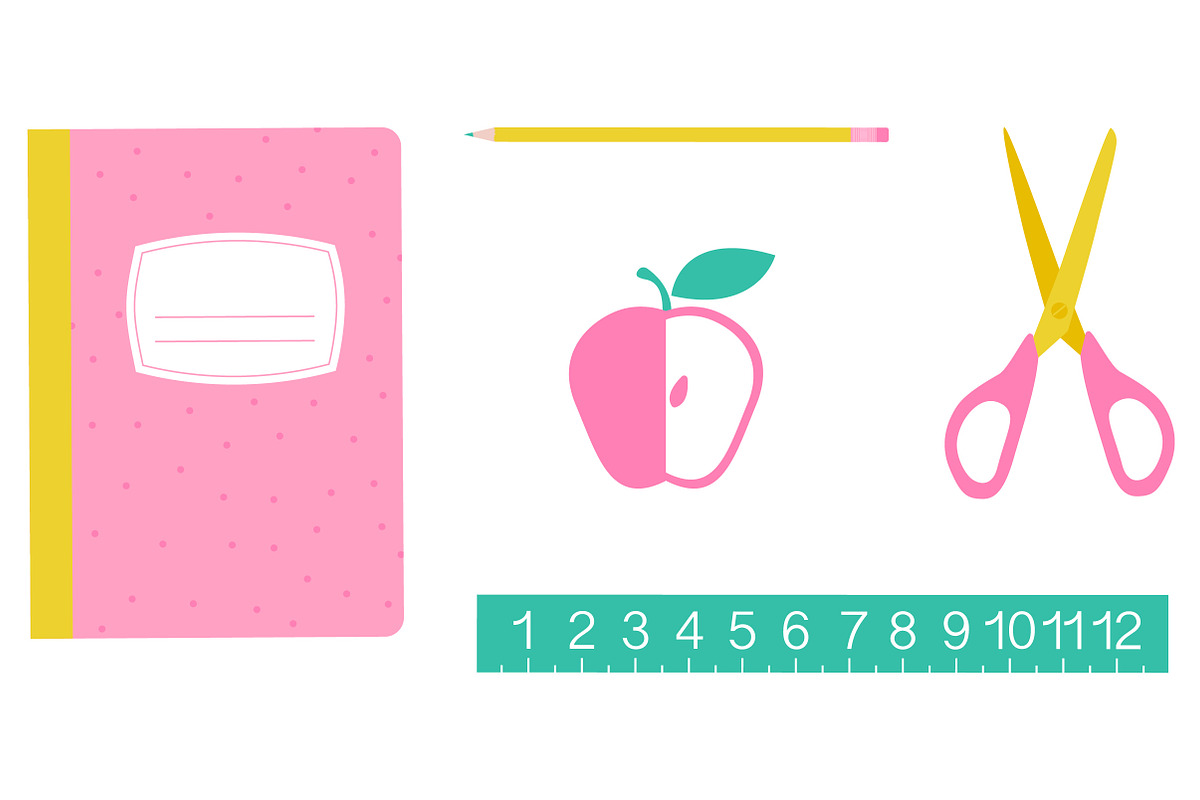Vector School Supplies, an Education Illustration by Sarah Hearts (Photo 2 of 2)