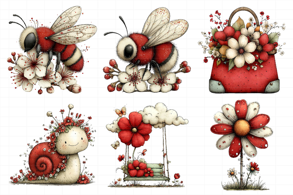 Whimsical Spring Clipart Bundle, an Illustration by Daily.Designs (Photo 8 of 8)