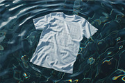 White T-Shirt Mockup on Water, a Shirt Mockup by zphotographystudio (Thumbnail 2 of 4)