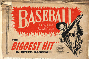 Retro Baseball Hit, an Illustration by Retro Machine