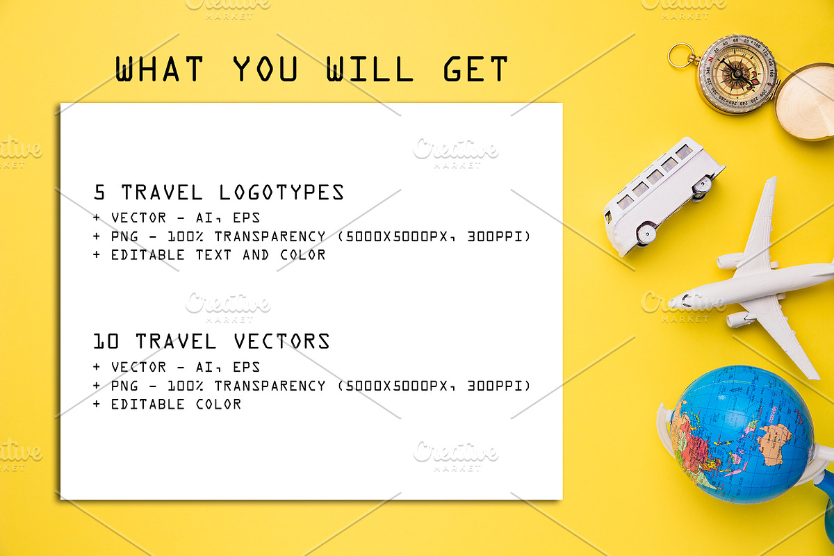 Take-Off. 5 Iconic Travel Logos, a Branding & Logo Template by Cyrah's Collection (Photo 2 of 13)