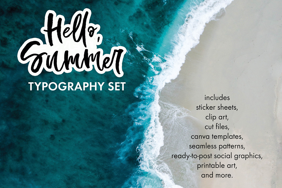 Hello Summer Typography Set, a Social Media Template by Nancy Ingersoll (Photo 2 of 10)