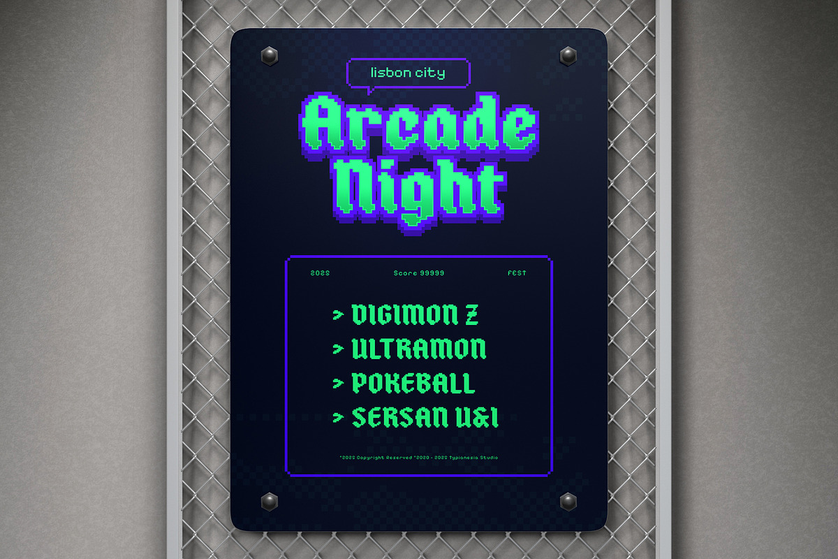 Sky Citizen - Pixelated Blackletter, a Sans Serif Font by Typia Nesia (Photo 9 of 11)