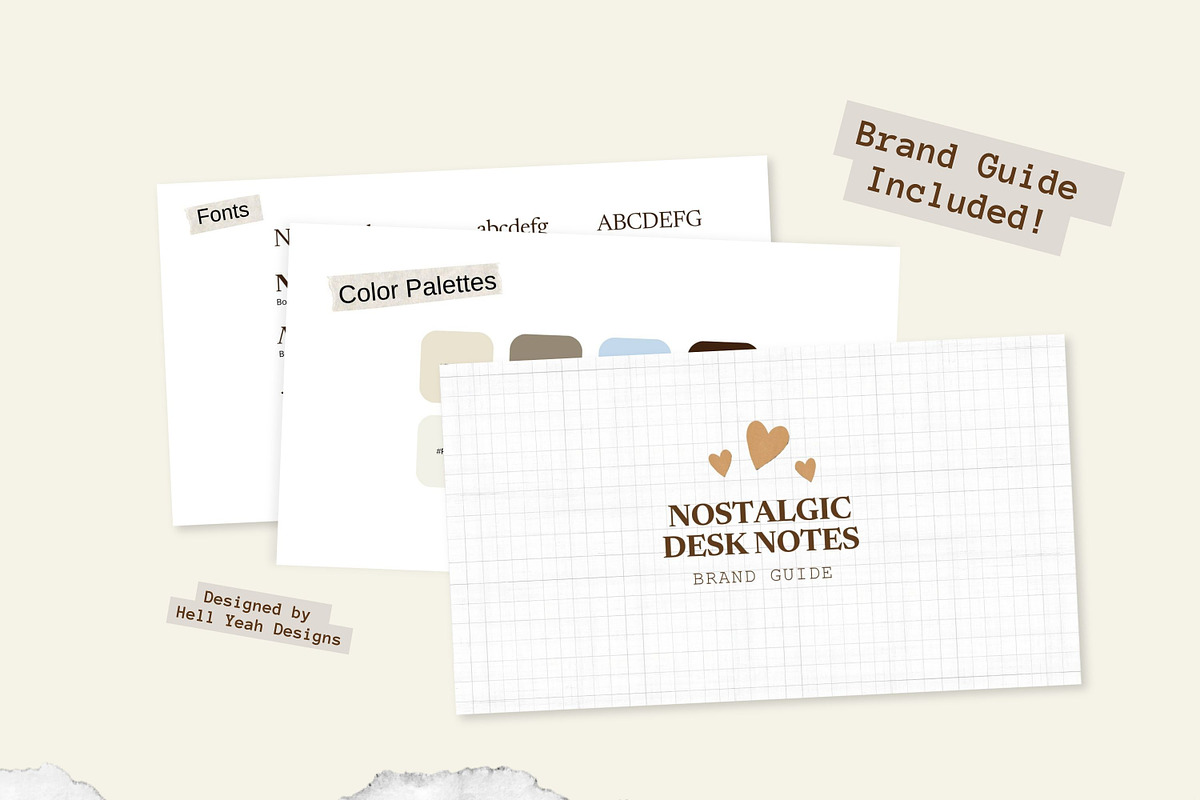 Nostalgic Branding Kit Canva, a Branding & Logo Template by Hell Yeah Designs (Photo 9 of 19)