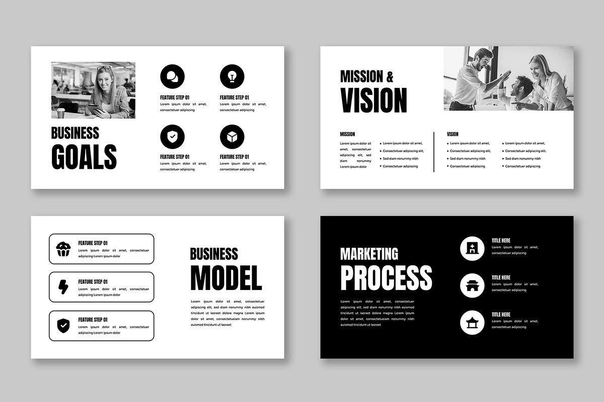 Black & White Business Presentation, a Presentation Template by ContestDesign (Photo 5 of 6)