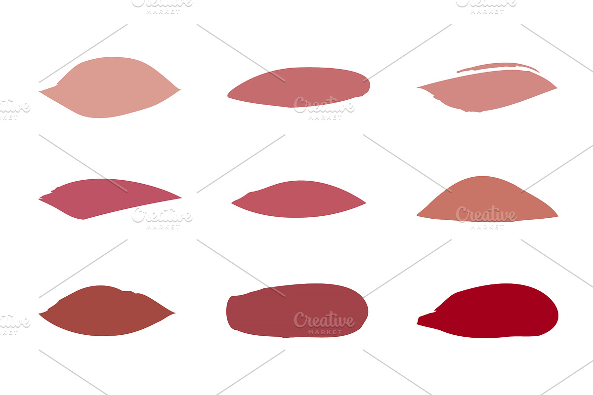 Lipstick swatches set for beauty and, an Illustration by okskukuruza