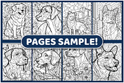 Stained Glass Dog Coloring Pages, an Animal Illustration by BrightMart (Thumbnail 3 of 3)