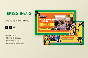 Tunes & Treats - Youtube Thumbnail, a Social Media Template by StreaksideStd