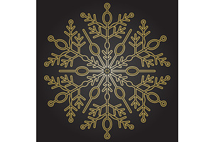 Round Vector Snowflake With Abstract, an Illustration by FineArtStudio