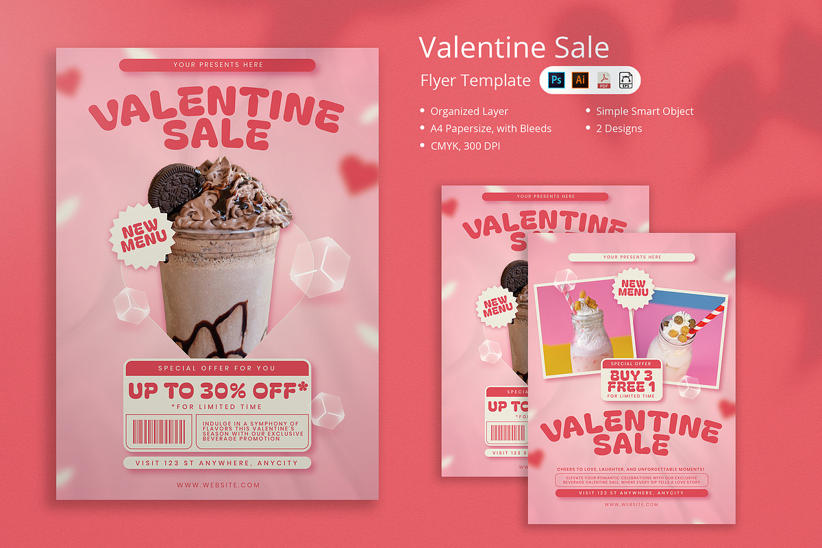 Entis - Valentine Sale Flyer, a Flyer Template by Attype (Photo 1 of 4)