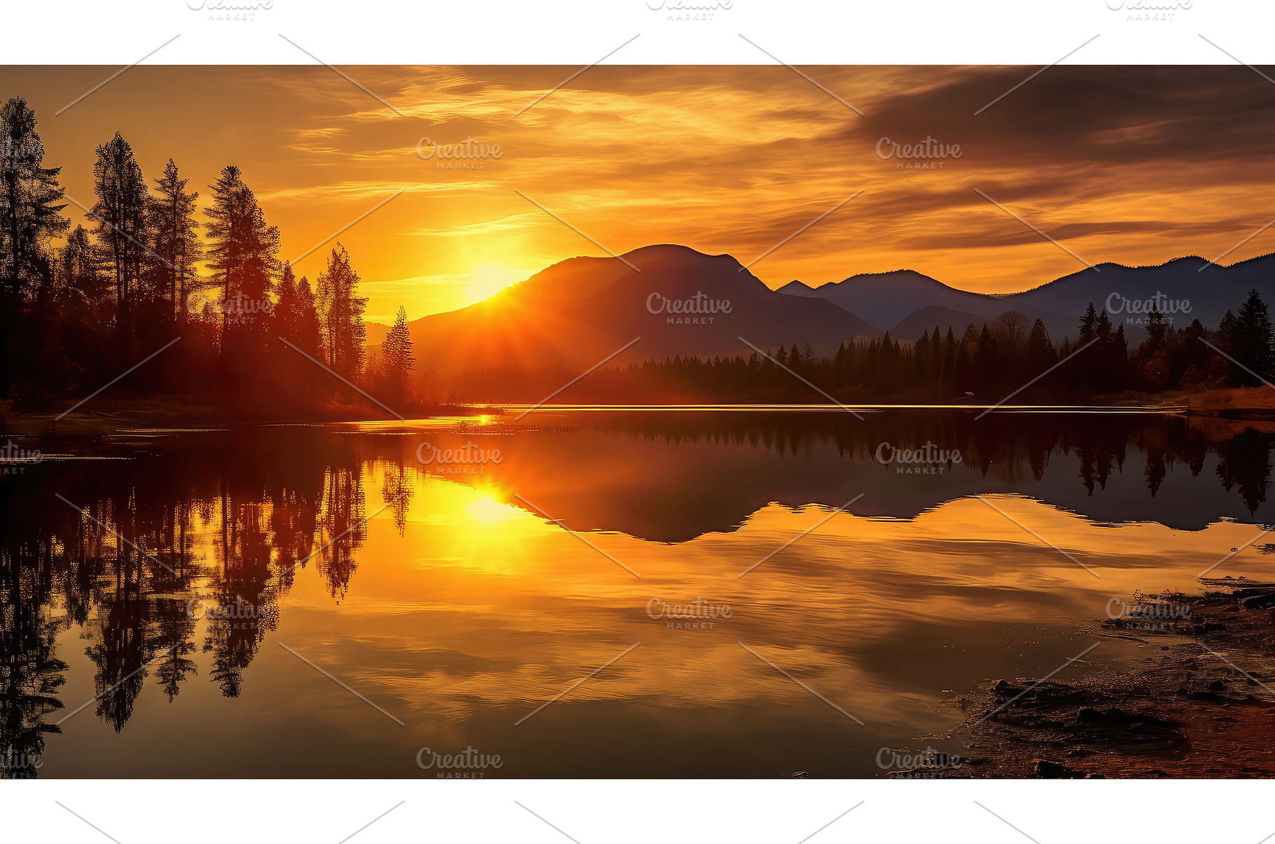 sky water light ai generated, a Nature Photo by pikepicture