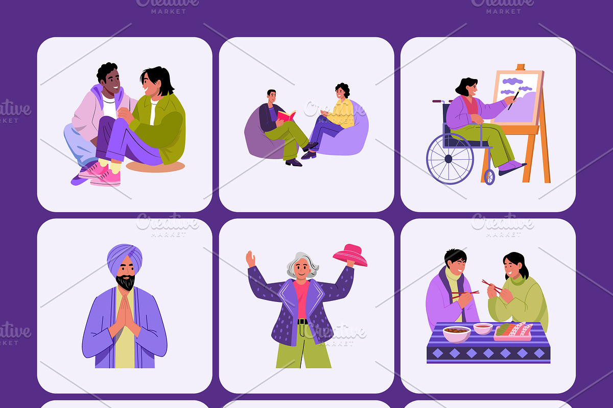 Diversity Illustrations Art Set, a Person Illustration by Brickclay (Photo 9 of 10)
