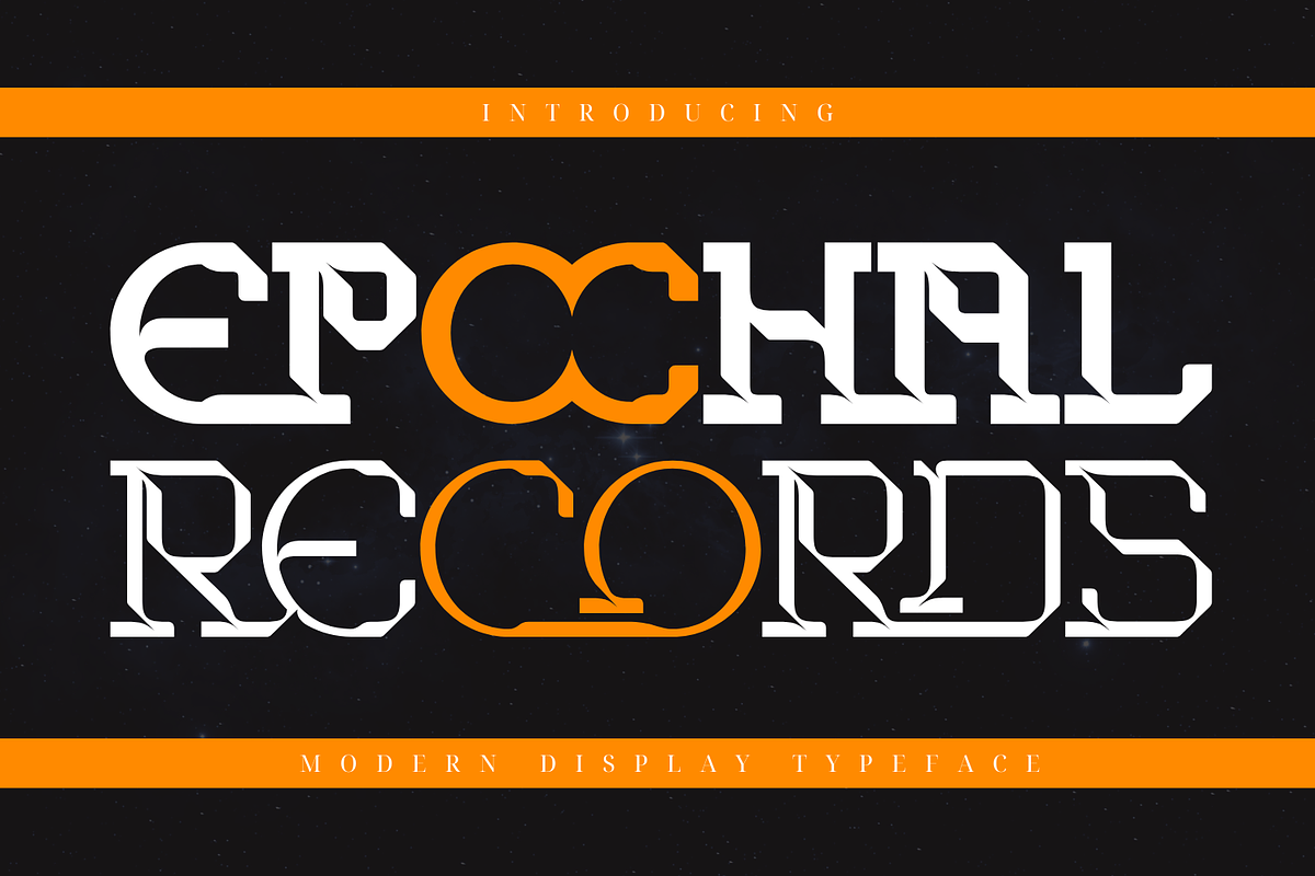 Epochal Records - Futuristic Font, a Slab Serif Font by 177Studio (Photo 1 of 8)