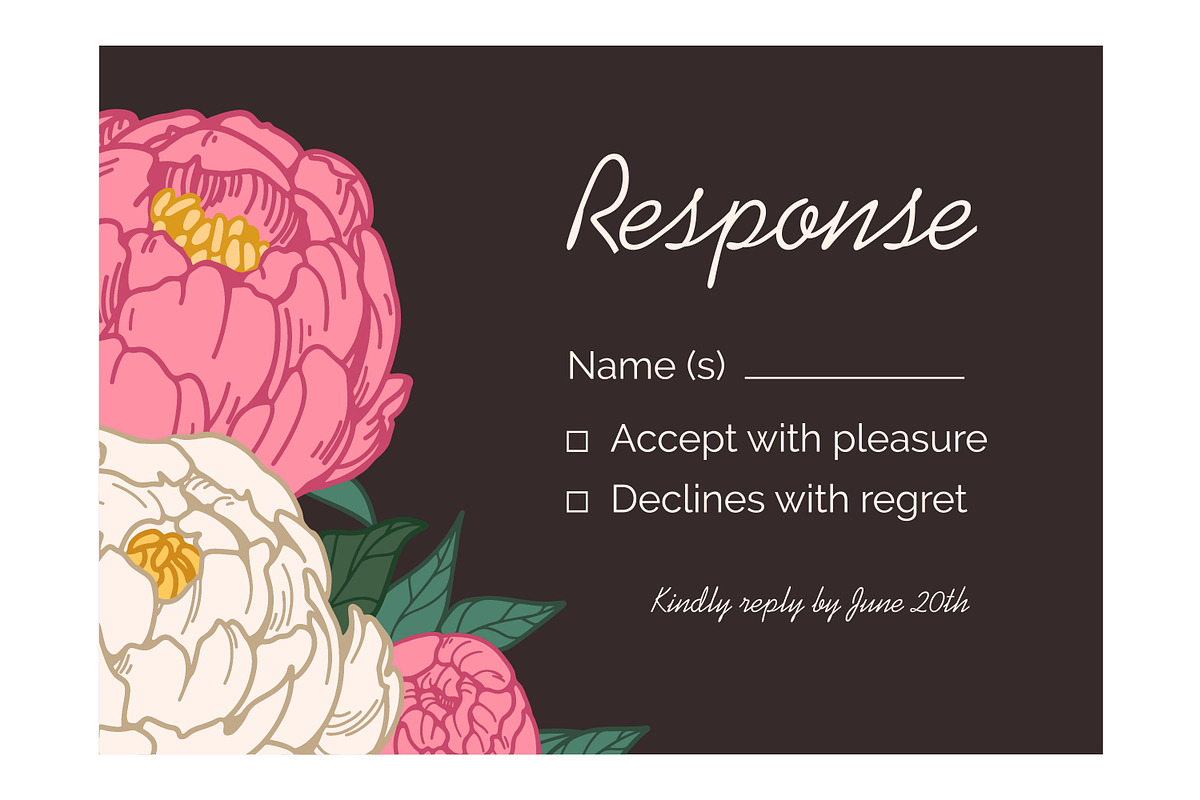 Floral wedding card backgrounds set, a Decorative Illustration by Good Studio (Photo 3 of 10)