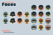Character Faces Set, a Person Illustration by moja doodle (Thumbnail 5 of 7)