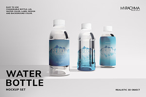Mineral Water Bottle Mockup Set