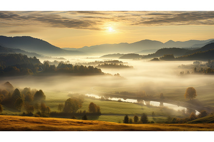 forest autumn morning sunrise, a Nature Photo by pikepicture