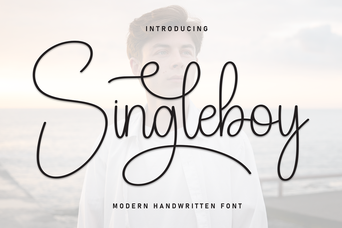 Singleboy | Script Font, a Handwritten Font by Scratchones (Photo 1 of 9)