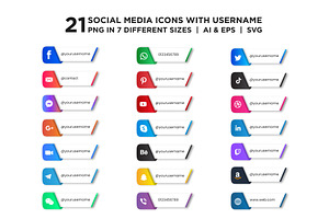 3D social media icons/handles