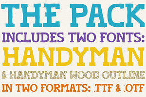 Handyman Font Wood Outline