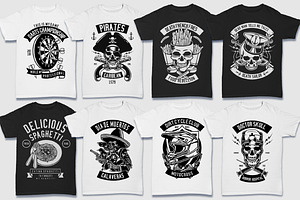 200 Vector Tshirt Designs B/W