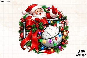 Volleyball Sports Christmas PNG