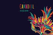 Carnival Masks vector set, a Decorative Illustration by LisaKolbasa (Thumbnail 7 of 15)