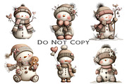 Whimsical Patchwork Snowman Clipart, an Illustration by Craft Nest (Thumbnail 6 of 9)