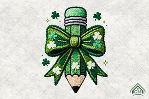 St Patricks Day Teacher Coquette Png, an Illustration by Craft Nest