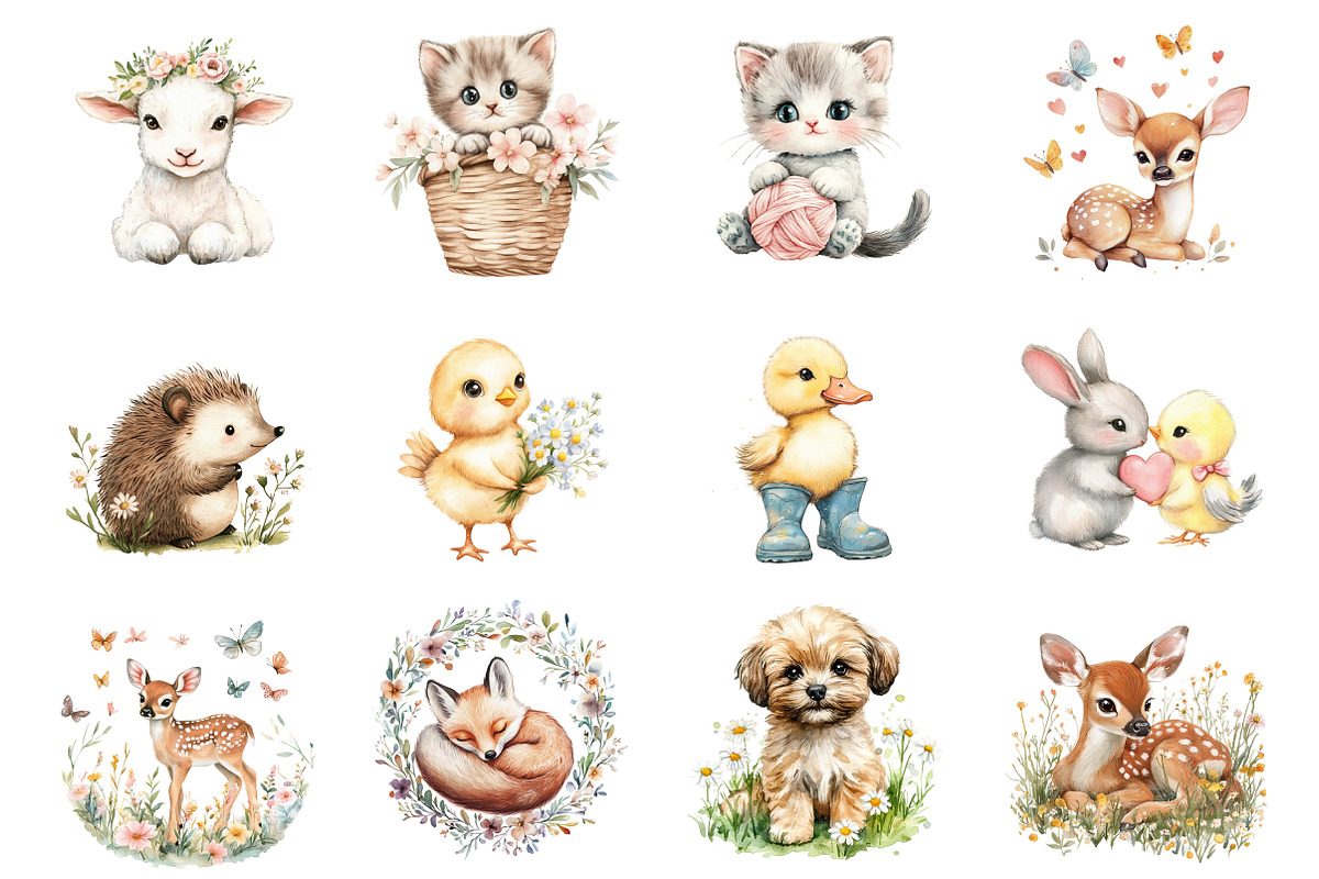 Spring Baby Animals Clipart, an Illustration by Design Market (Photo 3 of 5)